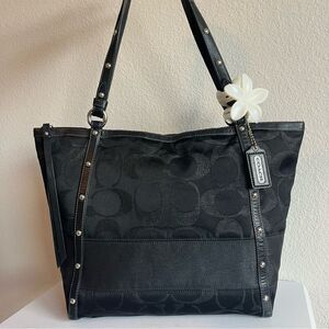 COACH Signature Y2K Shoulder Bag Tote Poppy Hampton SoHo